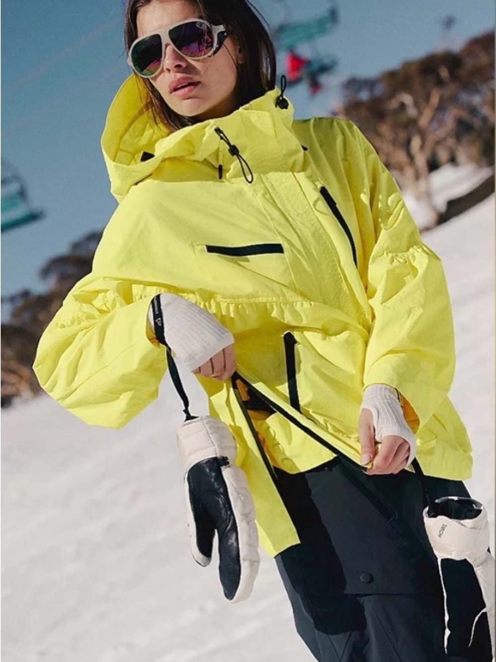 Free People Movement Peak to Peak Popover Lemon yellow NWOT